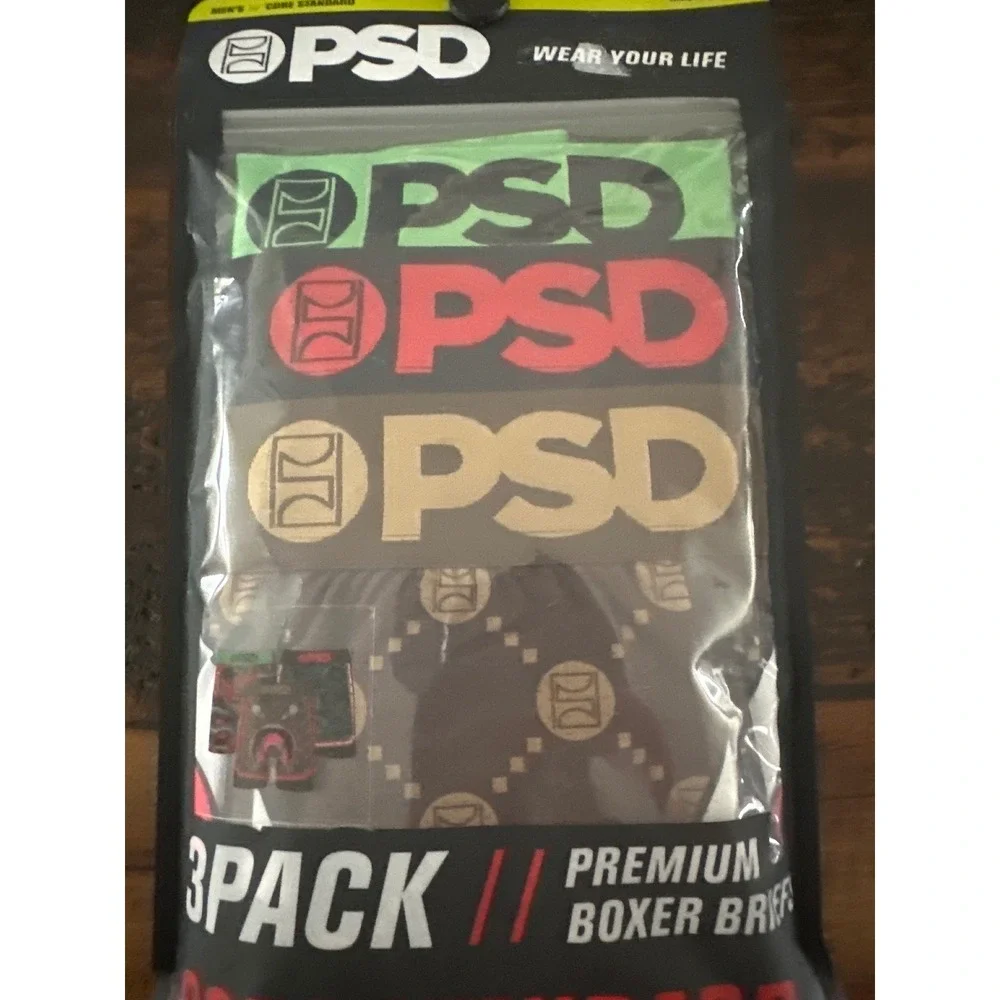 PSD Mens 3 Pack Premium Boxer Briefs Lux Loot Shark Snake Money Multi Color M